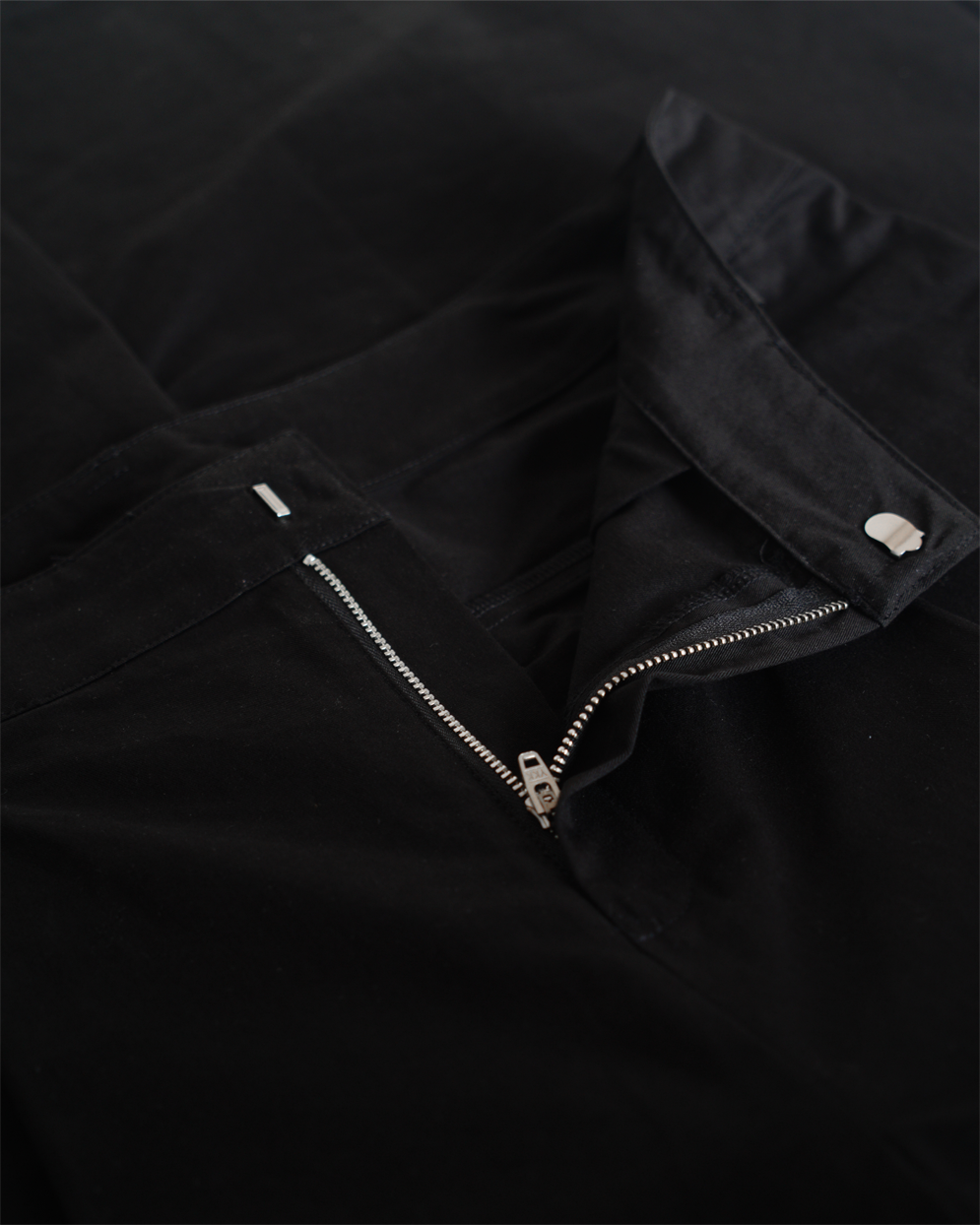 Wide Leg Cotton Pants in Ink